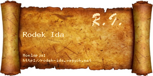 Rodek Ida névjegykártya
